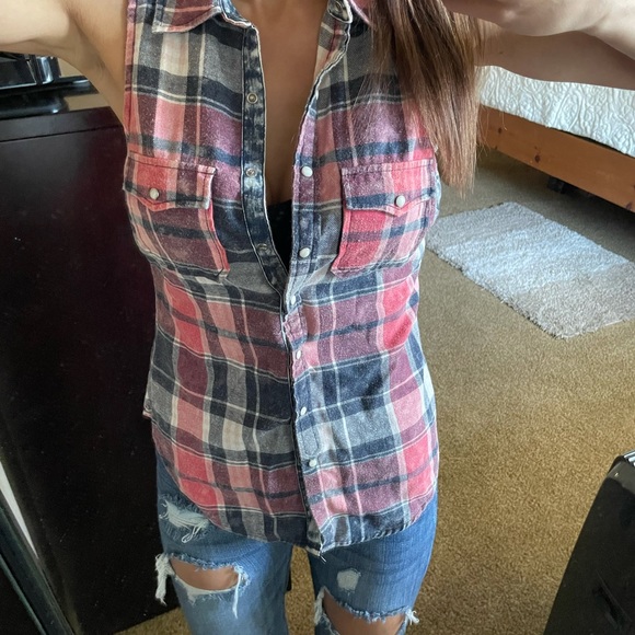 Maurices Plaid Racerback Pearlsnap - Picture 2 of 5